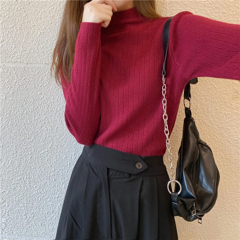 Spring Thin Soft Loose Half High Collar Sweaters Women's Clothing Casual Loose Solid Elastic Knitted Tops Commute Basic Pullover
Spring Thin Soft Loose Half High Collar Sweaters Women's Clothing Casual Loose Solid Elastic Knitted Tops Commute Basic Pullover