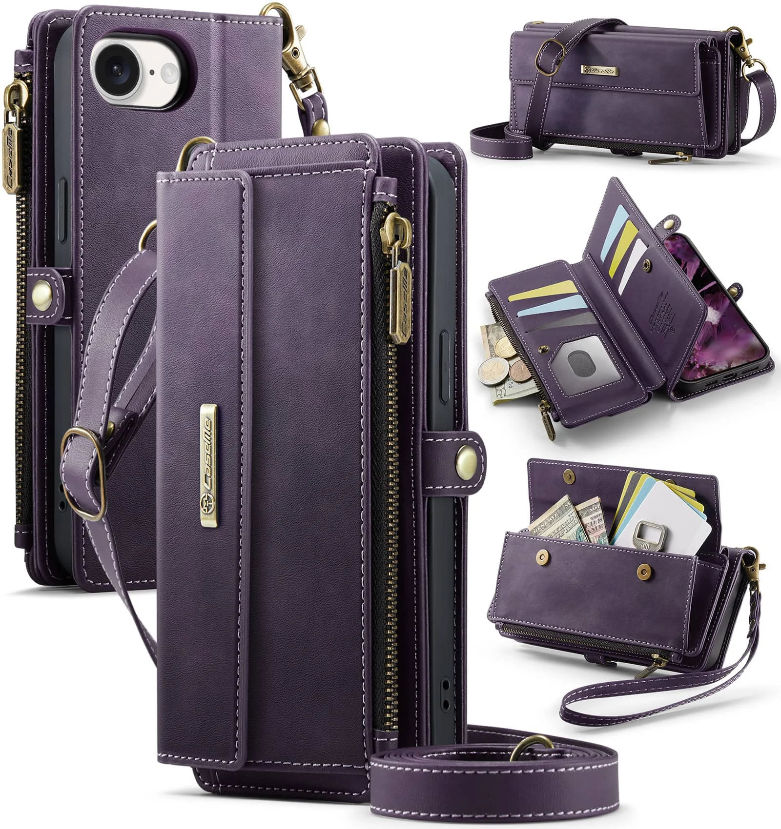 For iPhone 17e Wallet Case, RFID Blocking PU Leather Case Women Men Kickstand Flip Cover Wrist Strap Zipper Card Holder Slots
For iPhone 17e Wallet Case, RFID Blocking PU Leather Case Women Men Kickstand Flip Cover Wrist Strap Zipper Card Holder Slots