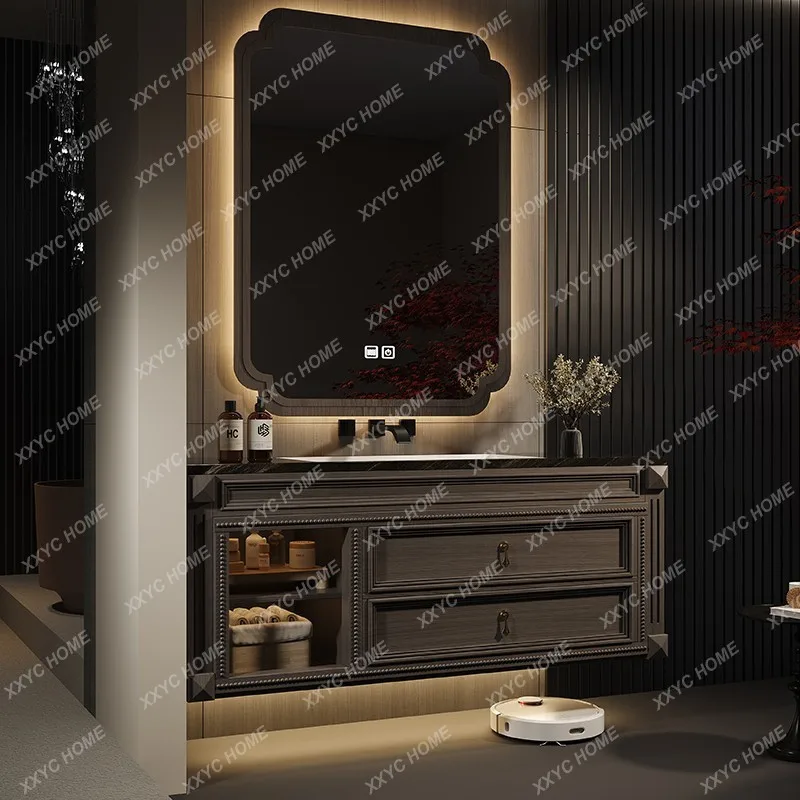 Song-style aesthetics mid-ancient style bathroom cabinet face and hand washing combination bathroom washstand integrated basin
Song-style aesthetics mid-ancient style bathroom cabinet face and hand washing combination bathroom washstand integrated basin