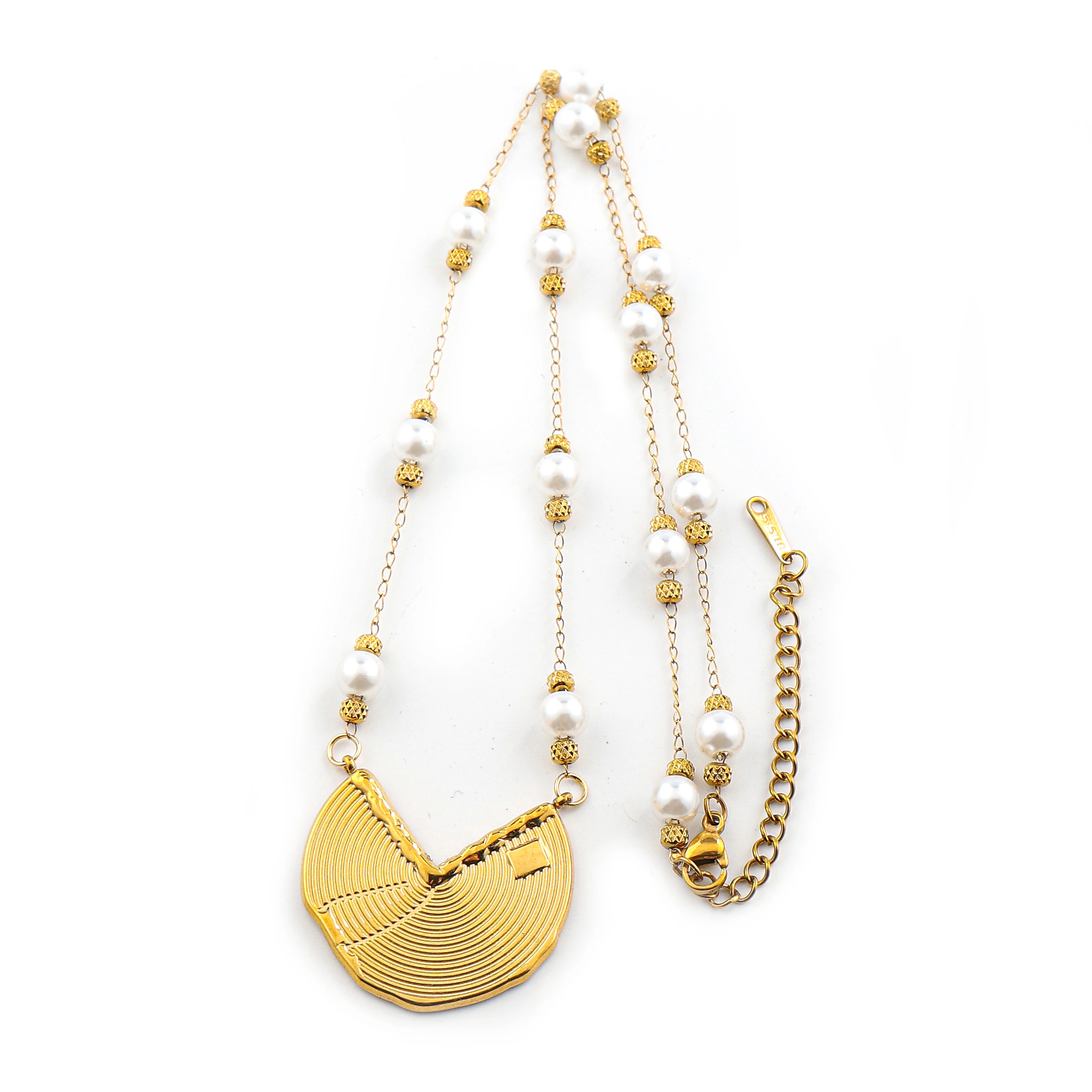 Boho Imitation Pearls Beaded Shell Fan Shape Summer Beach Pendant Necklace for Women Stainless Steel Gold Plated Chain Jewelry
Boho Imitation Pearls Beaded Shell Fan Shape Summer Beach Pendant Necklace for Women Stainless Steel Gold Plated Chain Jewelry