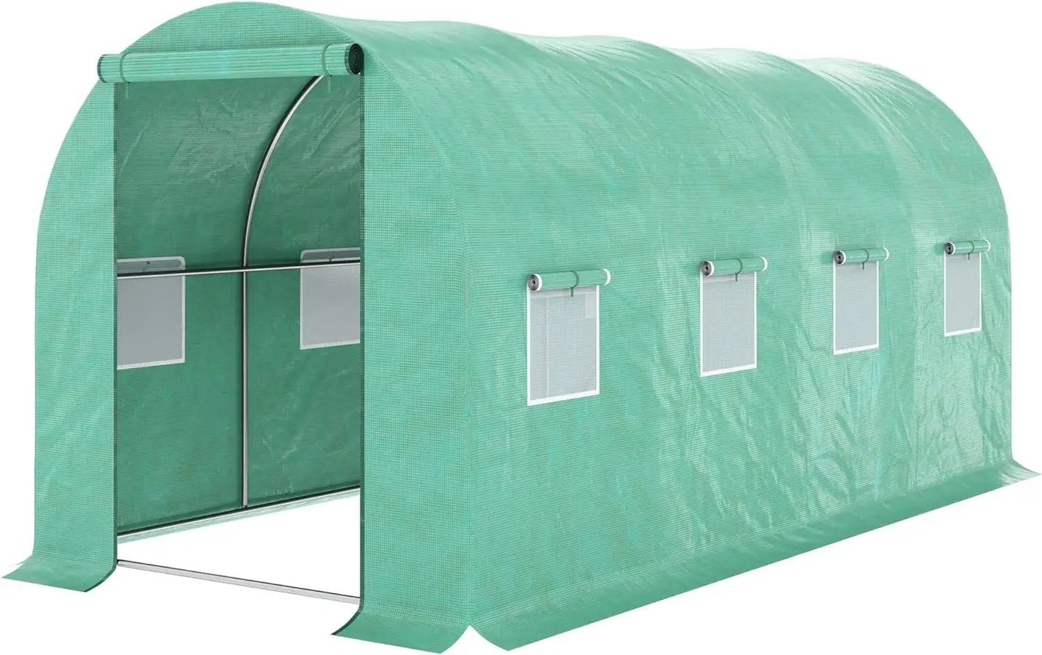 15'x 7'x 6.5'/10'x 10'x 7' Walk-in Tunnel Hoop Greenhouse, Polyethylene PE Cover, Steel Frame,Roll-Up Zipper Door & Windows
15'x 7'x 6.5'/10'x 10'x 7' Walk-in Tunnel Hoop Greenhouse, Polyethylene PE Cover, Steel Frame,Roll-Up Zipper Door & Windows