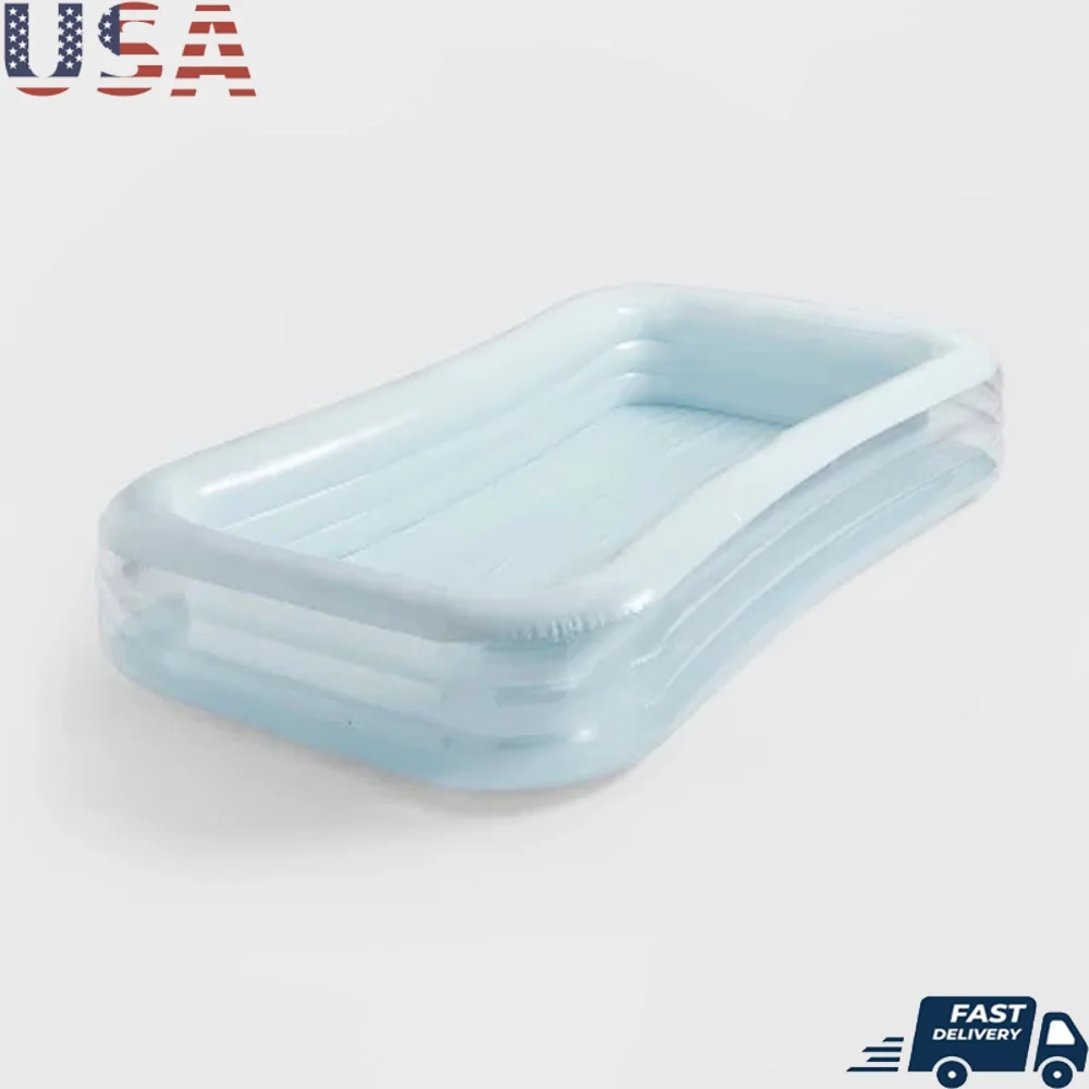 Deluxe Inflatable Rectangular Family Pool 10ft Long Durable Puncture Resistant PVC 3 Tier Easy Inflate Deflate Kit with Repair
Deluxe Inflatable Rectangular Family Pool 10ft Long Durable Puncture Resistant PVC 3 Tier Easy Inflate Deflate Kit with Repair