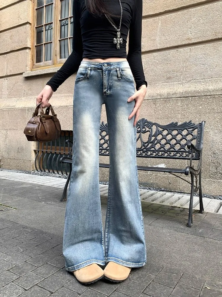 American Retro Style Low Waist Bell Bottom Jeans Women's Small Size Fashionable All-Match Slimming Wide Leg Long Pants
American Retro Style Low Waist Bell Bottom Jeans Women's Small Size Fashionable All-Match Slimming Wide Leg Long Pants