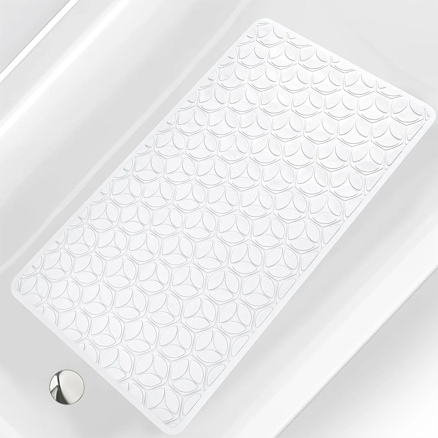 Non Slip Bathtub Mat, Real Rubber Bath Mat for Tub and Shower, 16" x 28" White, 166 Suction Cups, Odor Resistant, Machine
Non Slip Bathtub Mat, Real Rubber Bath Mat for Tub and Shower, 16" x 28" White, 166 Suction Cups, Odor Resistant, Machine