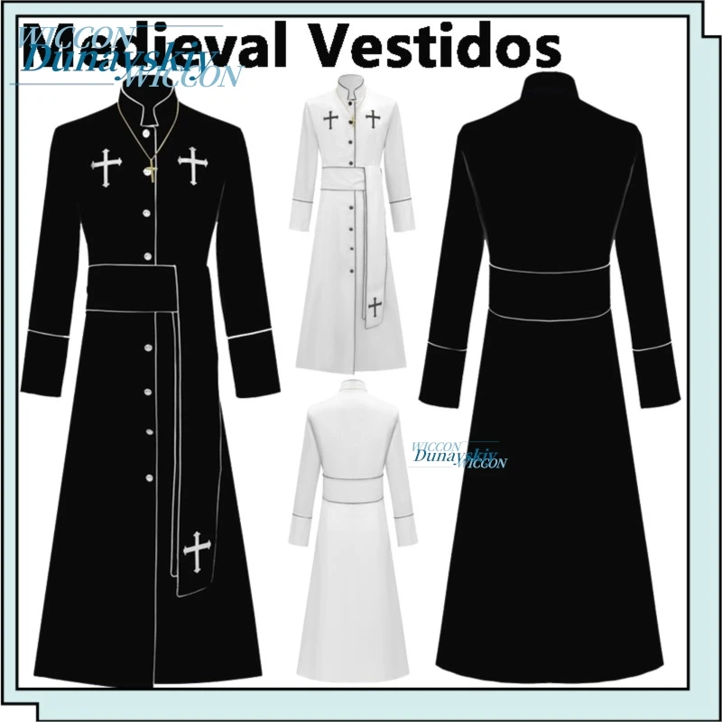 Medieval Cosplay Costume Roman Robes Wizard Stand Collar Priest Outfit Halloween Stage Performance Clothes Disfraz Renacentista
Medieval Cosplay Costume Roman Robes Wizard Stand Collar Priest Outfit Halloween Stage Performance Clothes Disfraz Renacentista