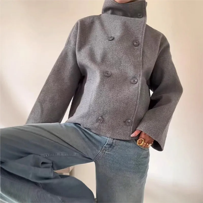 Elegant Women's Loose Fit Cropped Coat Stand Collar Button Fastening Jacket 2025 Autumn Winter Casual Outerwear Office Outfit
Elegant Women's Loose Fit Cropped Coat Stand Collar Button Fastening Jacket 2025 Autumn Winter Casual Outerwear Office Outfit