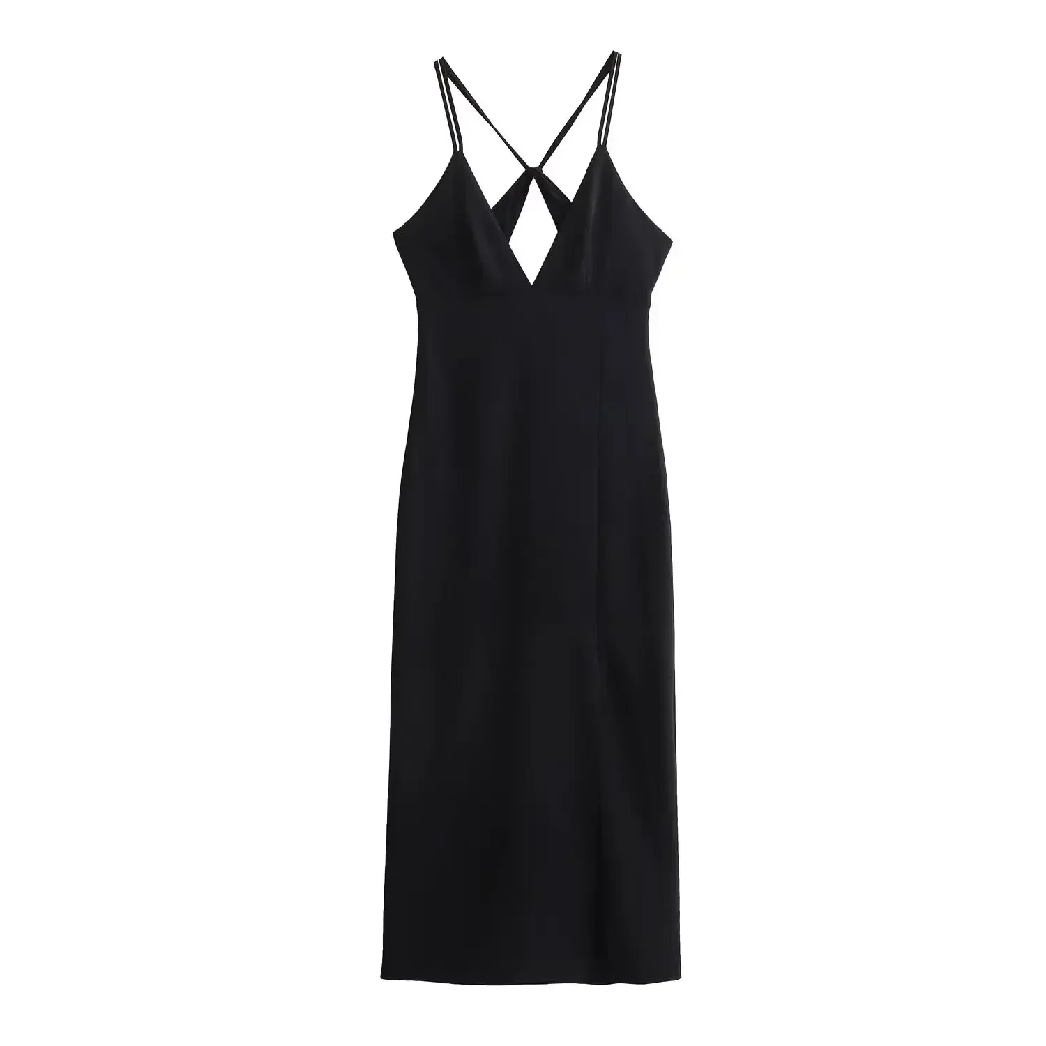Women 2024 New Chic Fashion Silk texture Slim Split Midi Dress Vintage Backless cross Thin Straps Female Dresses robe Mujer
Women 2024 New Chic Fashion Silk texture Slim Split Midi Dress Vintage Backless cross Thin Straps Female Dresses robe Mujer