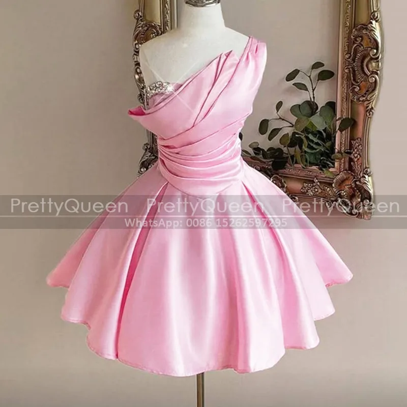Short A Line Bridesmaid Dresses Beaded One Shoulder Customized Wedding Party Dress Maid Of Honor For Women
Short A Line Bridesmaid Dresses Beaded One Shoulder Customized Wedding Party Dress Maid Of Honor For Women