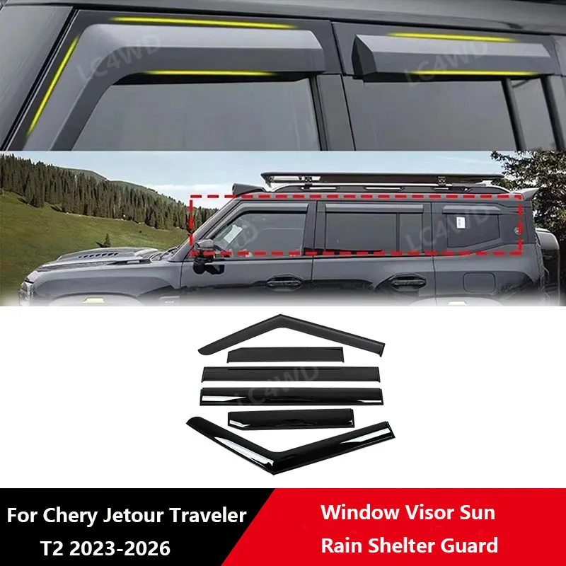 Off Road 4x4 Accessories Side Window Wind Deflectors Vent Visors Sun Wind Rain Shield For Chery JetourTraveler T2 2023-2026
Off Road 4x4 Accessories Side Window Wind Deflectors Vent Visors Sun Wind Rain Shield For Chery JetourTraveler T2 2023-2026