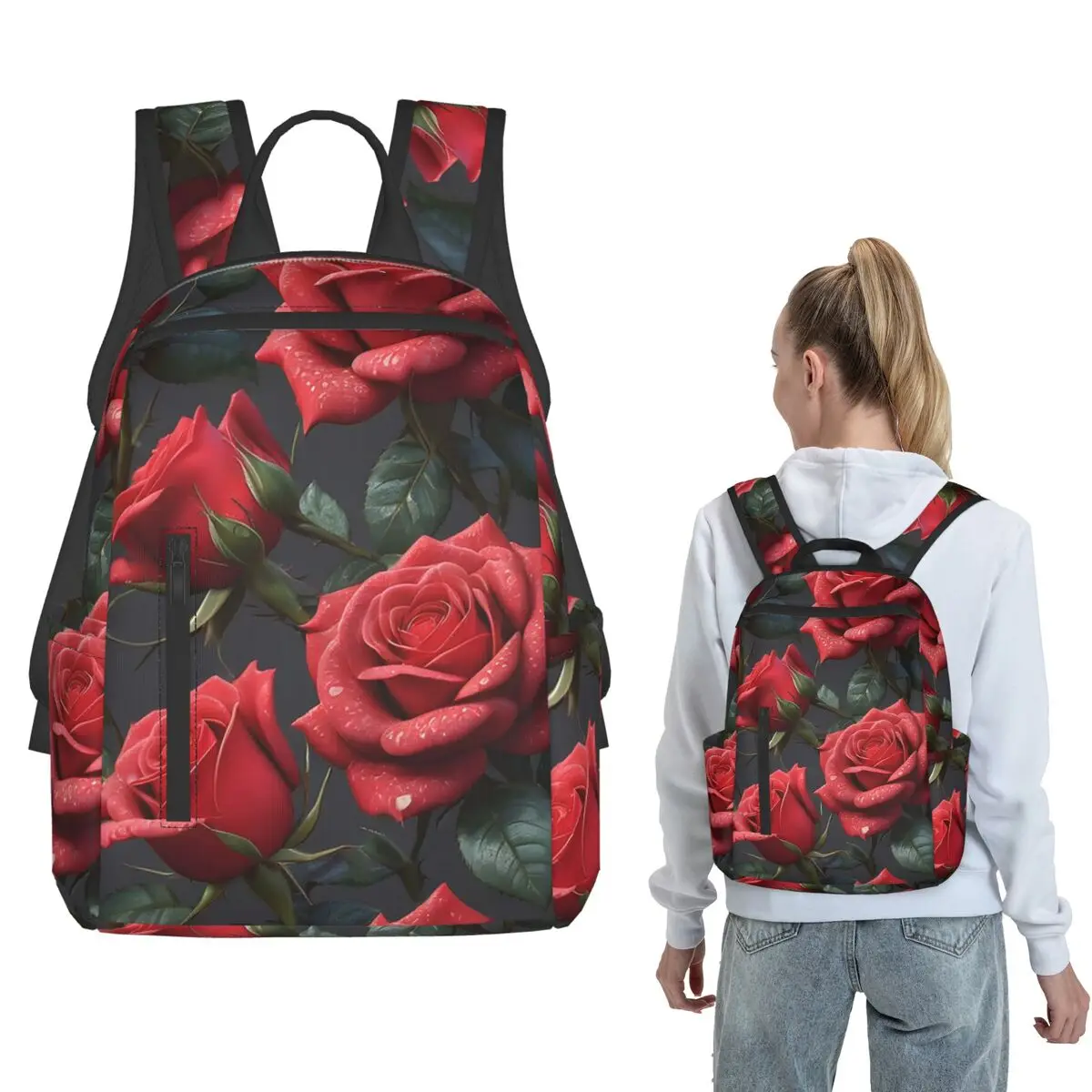 Realistic Red Rose In Dark Pattern Backpack Large Capacity Boys Girls BookBag School Bag Shoulder Bags for Men Women
Realistic Red Rose In Dark Pattern Backpack Large Capacity Boys Girls BookBag School Bag Shoulder Bags for Men Women