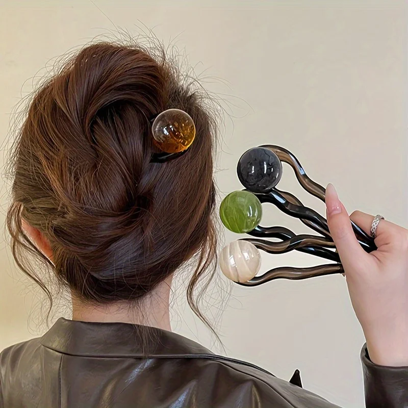 Elegant Retro U-Shaped Hairpins with Coconut Jelly Beads - Perfect for Valentine's Day & Updos, Ideal Gift
Elegant Retro U-Shaped Hairpins with Coconut Jelly Beads - Perfect for Valentine's Day & Updos, Ideal Gift