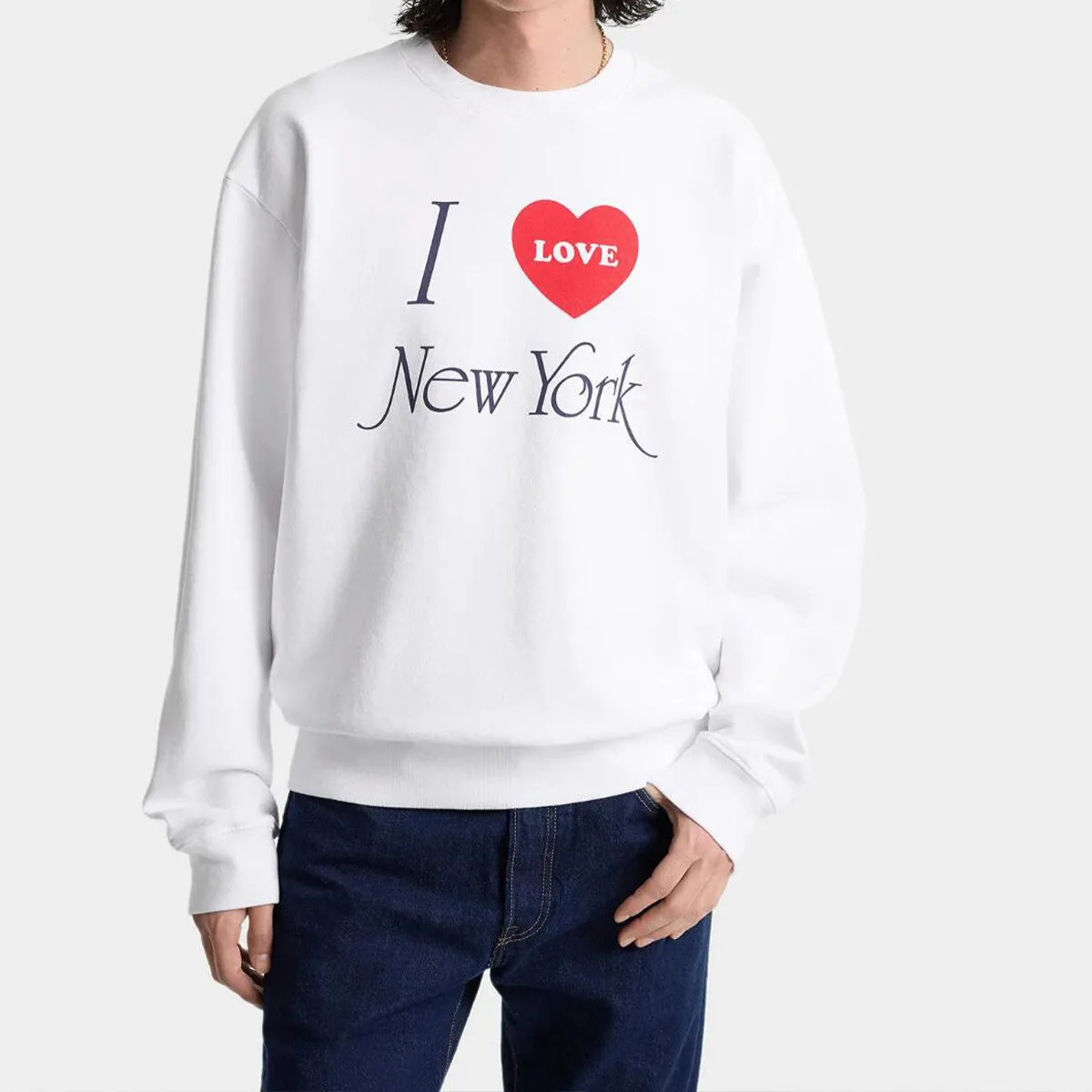 I Love New York Letters Printing Vintage Style White Sweatshirt Unisex Long Sleeve Terry Cotton Casual Pullover Crewneck Jumpers
I Love New York Letters Printing Vintage Style White Sweatshirt Unisex Long Sleeve Terry Cotton Casual Pullover Crewneck Jumpers
