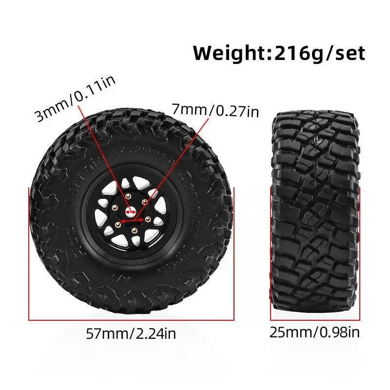 1.0 Inch Wheel Tires D399 / Brass Wheel Rims D398 for 1/18 TRX4M SCX24 FMS Ascent-18 RC Crawler
1.0 Inch Wheel Tires D399 / Brass Wheel Rims D398 for 1/18 TRX4M SCX24 FMS Ascent-18 RC Crawler
