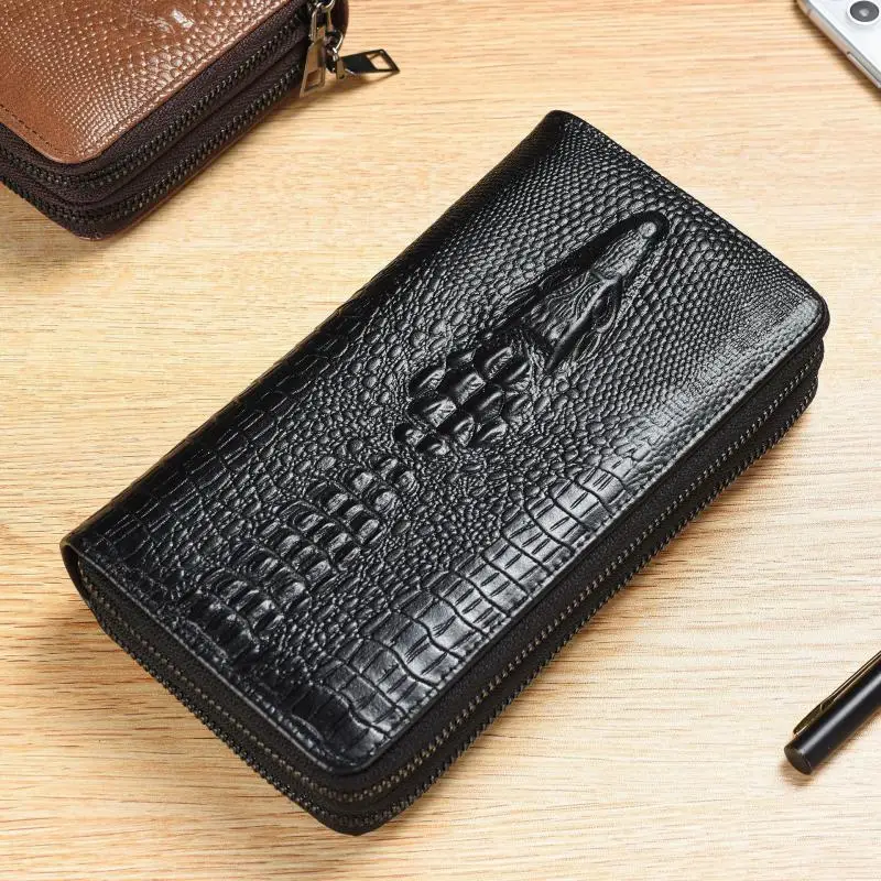 Korean men's classic retro crocodile pattern wallet niche fashion double zipper handbag grab bag change phone bag
Korean men's classic retro crocodile pattern wallet niche fashion double zipper handbag grab bag change phone bag