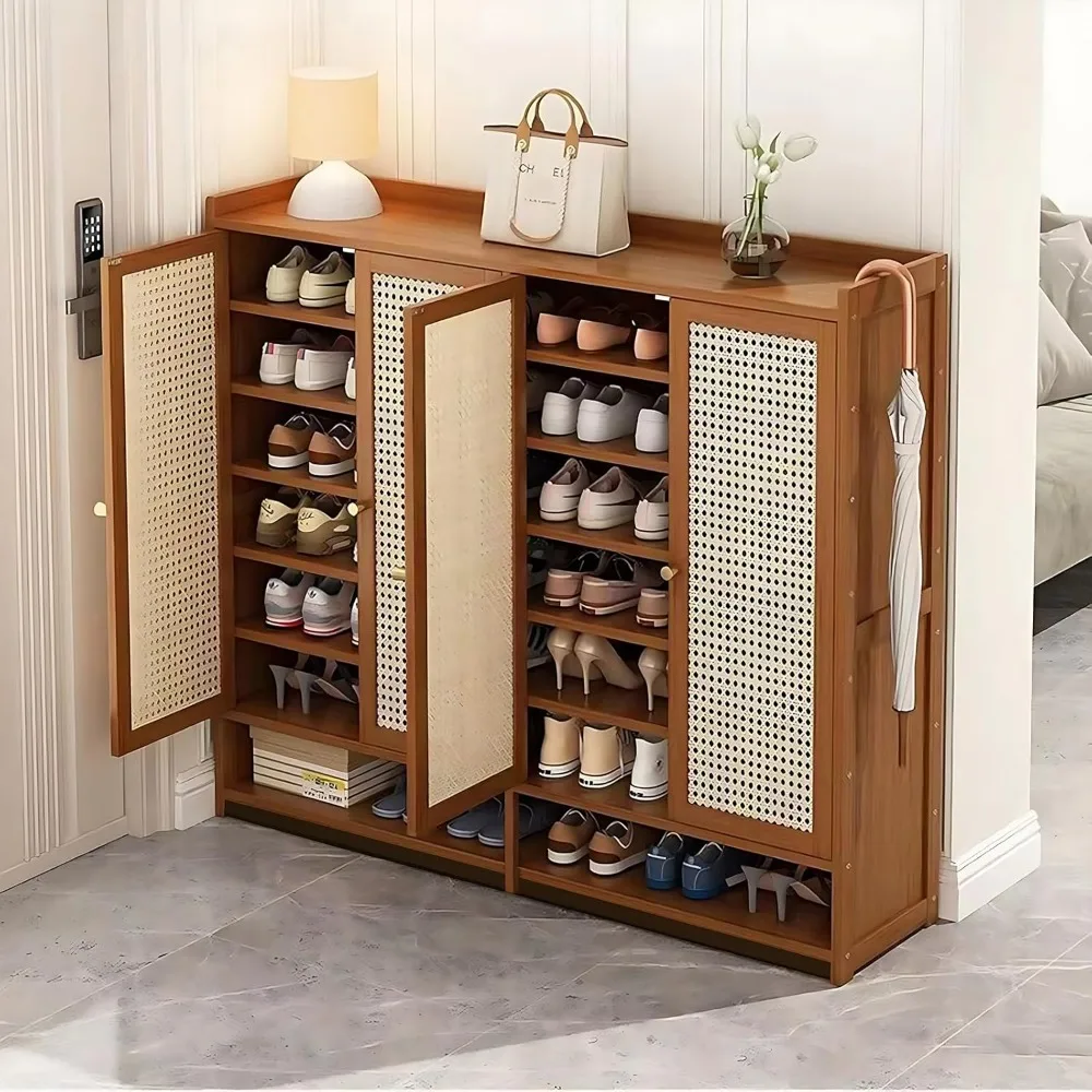 8-Tier Bamboo Shoe Cabinet with Doors, 36-40 Pairs Freestanding Shoe Rack for Closet, Shoe Storage Cabinet for Entryway, Shoes R
8-Tier Bamboo Shoe Cabinet with Doors, 36-40 Pairs Freestanding Shoe Rack for Closet, Shoe Storage Cabinet for Entryway, Shoes R