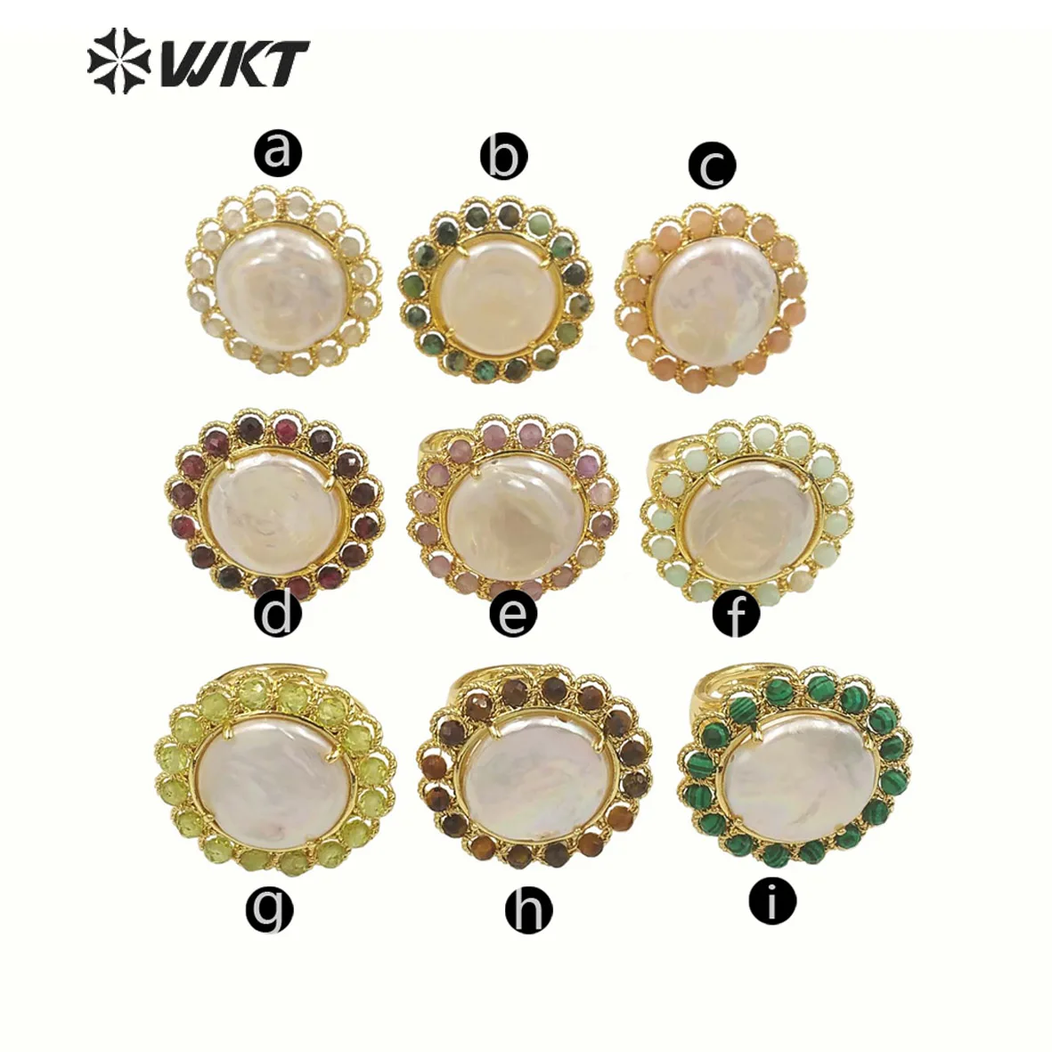 WT-MPR061 Trendy Flower Design Gemstone Malachite And Amethyst Stone Freshwater Pearl Ring For Women Anniversary Decoration
WT-MPR061 Trendy Flower Design Gemstone Malachite And Amethyst Stone Freshwater Pearl Ring For Women Anniversary Decoration