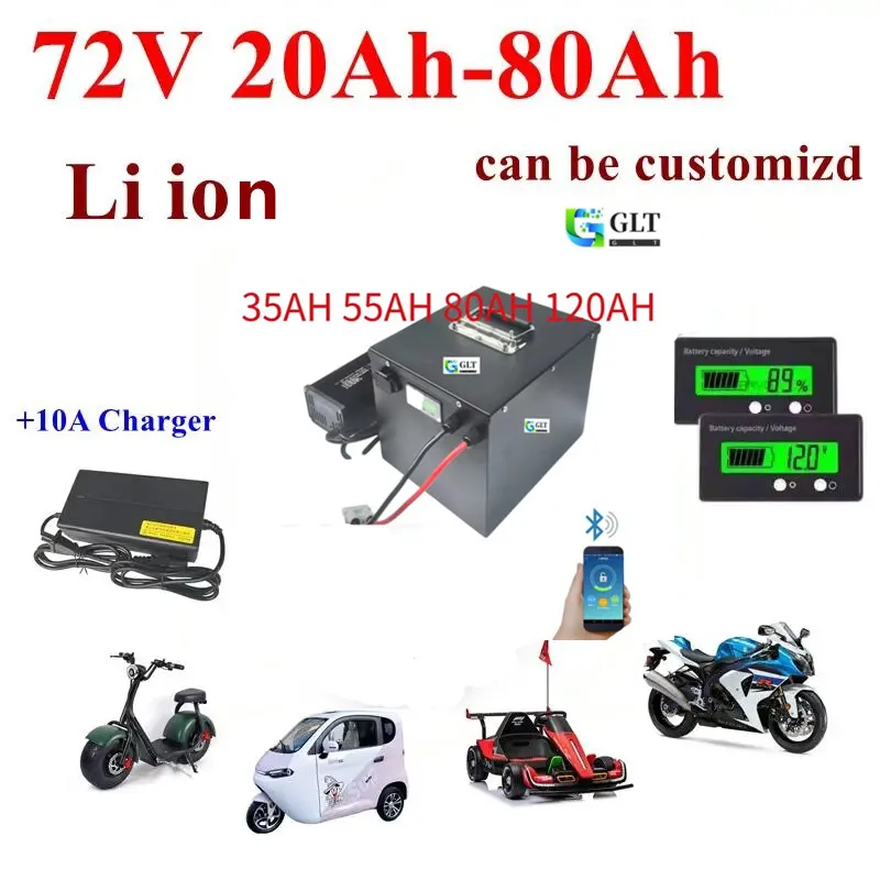 72V Lithium-Ion Battery with BMS 20AH-100AH for Electric Car Motorcycle Golf Cart - High Capacity Energy Storage Solution
72V Lithium-Ion Battery with BMS 20AH-100AH for Electric Car Motorcycle Golf Cart - High Capacity Energy Storage Solution