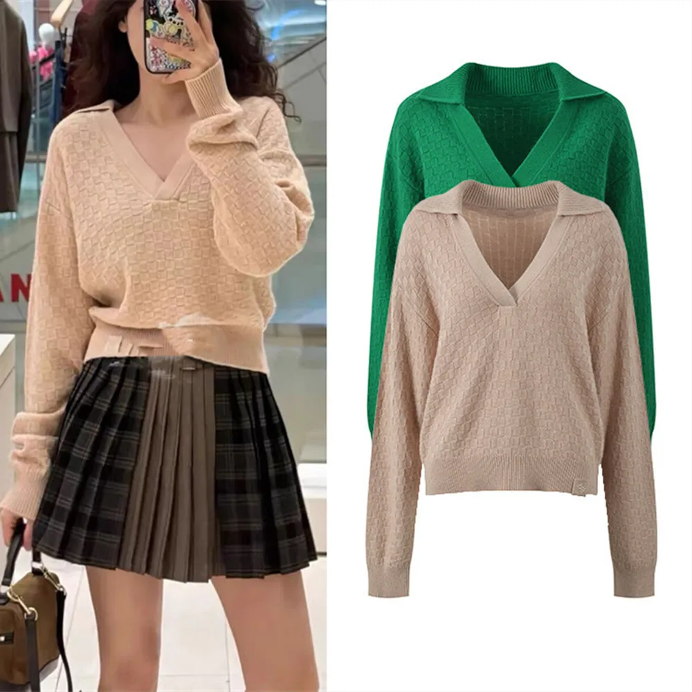 High-End Version Collar Long Sleeve Knitted Shirt Casual Plaid Women's Top Comfortable Loose Fit Winter Fashion Ladies
High-End Version Collar Long Sleeve Knitted Shirt Casual Plaid Women's Top Comfortable Loose Fit Winter Fashion Ladies