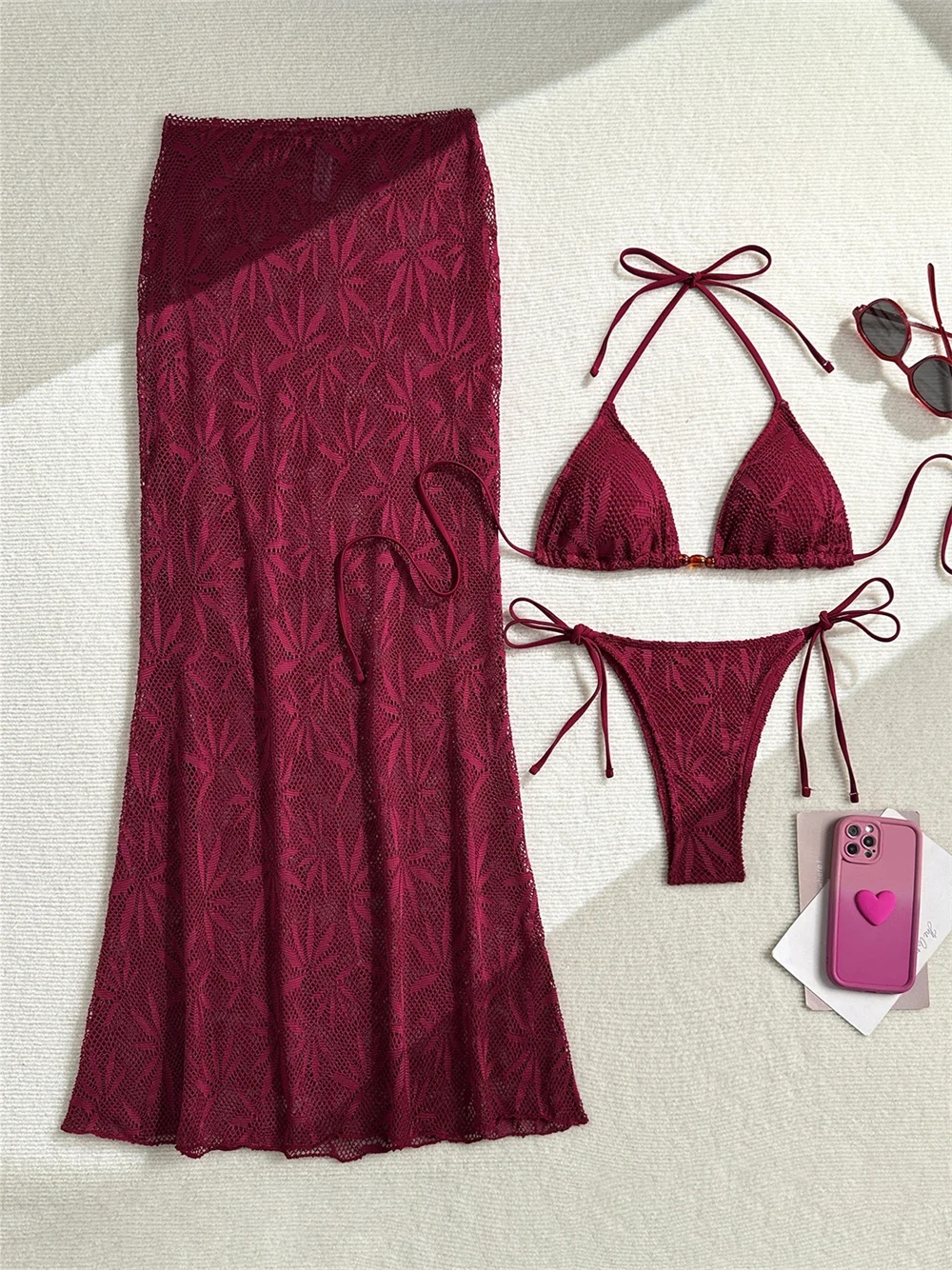 Vintage Red Bikini Sets Mesh Sheer Skirt Micro String Swimsuit Women Backless Vacation Swimwears Bathing Suit Beach Outfit Dress
Vintage Red Bikini Sets Mesh Sheer Skirt Micro String Swimsuit Women Backless Vacation Swimwears Bathing Suit Beach Outfit Dress