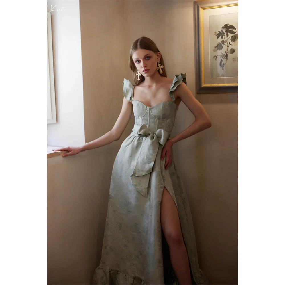 Kyoto Customize Flower Appliques Bow Straps Bridesmaid Dresses Side Split robe mariage invité Floor-Length Wedding Guest Dresses
Kyoto Customize Flower Appliques Bow Straps Bridesmaid Dresses Side Split robe mariage invité Floor-Length Wedding Guest Dresses