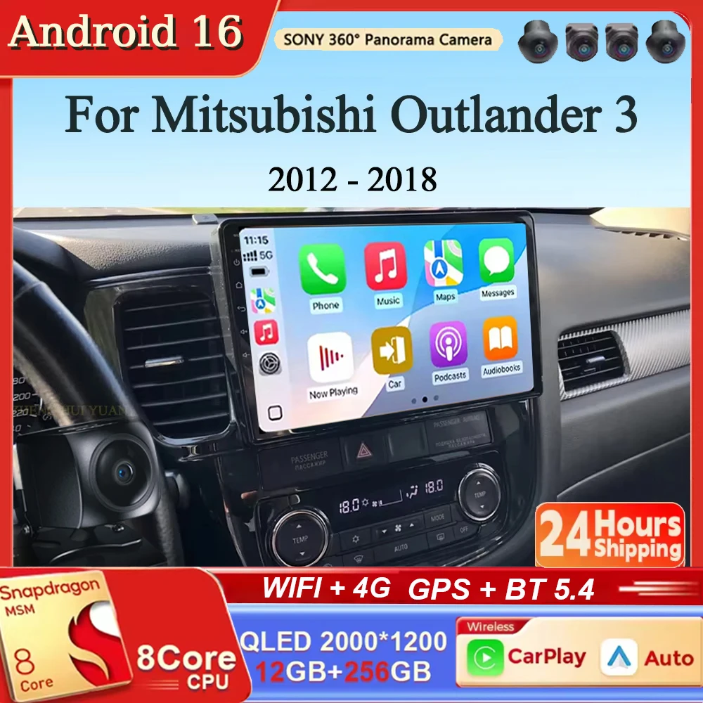 Для Mitsubishi Outlander 3 2012-2018 Android 16 Carplay&Auto Автомагнитола Навигация Мультимедийный Стереоплеер BT QLED GPS
Для Mitsubishi Outlander 3 2012-2018 Android 16 Carplay&Auto Автомагнитола Навигация Мультимедийный Стереоплеер BT QLED GPS