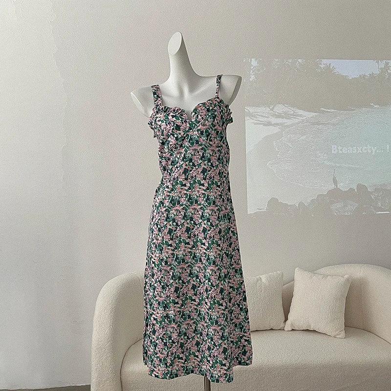Sweet Print Floral Slip Dress 2024 Summer New Women Mid-length Vacation Beach Dresses Sexy Slim Backless A-line Vestidos
Sweet Print Floral Slip Dress 2024 Summer New Women Mid-length Vacation Beach Dresses Sexy Slim Backless A-line Vestidos