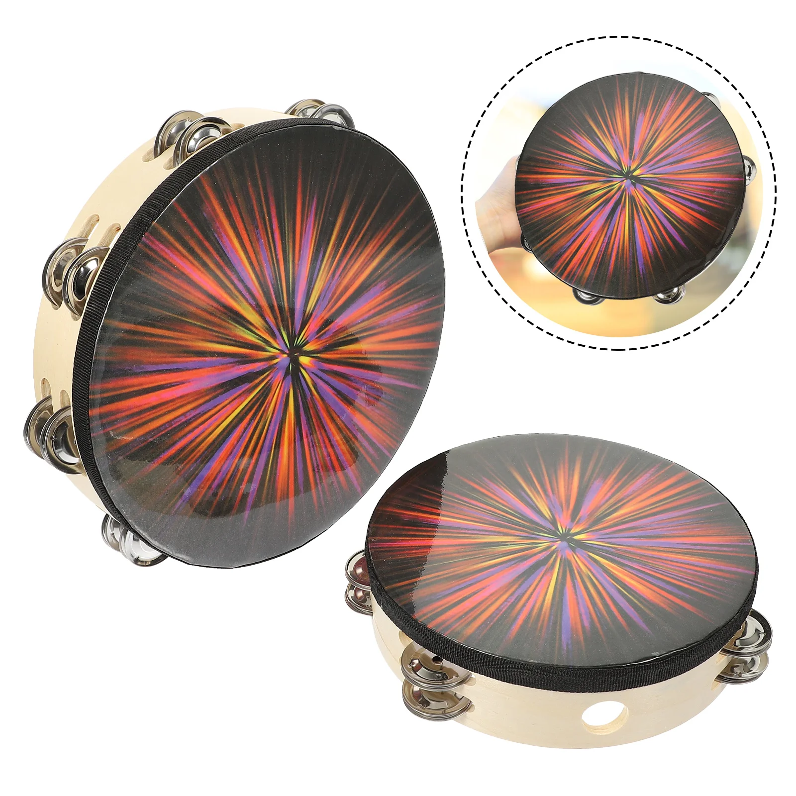 2pcs Colorful Hand Tambourines Durable Wood Percussion Kids Toys Preschool Instruments Thickened Drum Ring Stage Performance
2pcs Colorful Hand Tambourines Durable Wood Percussion Kids Toys Preschool Instruments Thickened Drum Ring Stage Performance