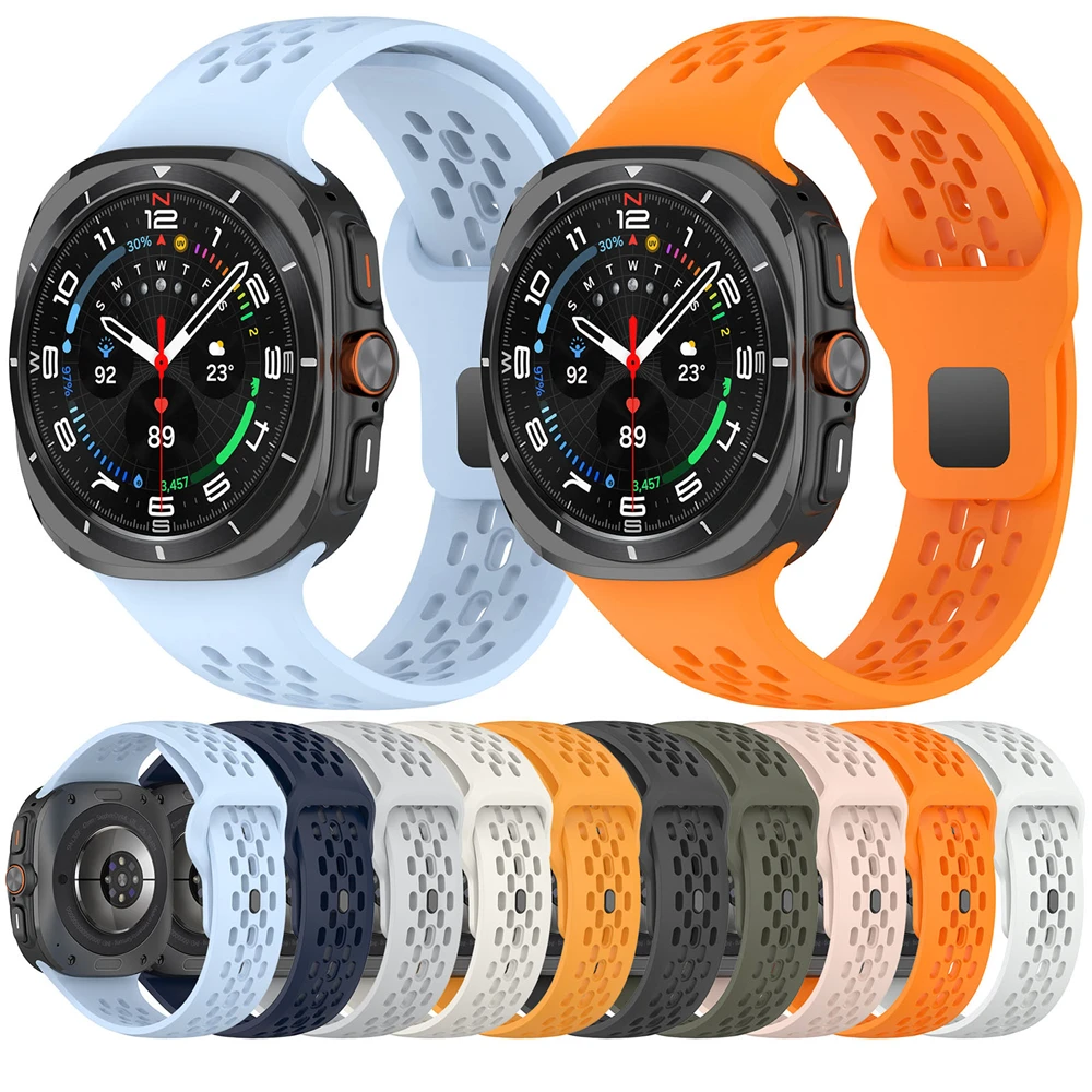 22MM Breathable Silicone Replacement Strap for Hole Style Sports Accessories for Samsung Galaxy Watch7 Ultra
22MM Breathable Silicone Replacement Strap for Hole Style Sports Accessories for Samsung Galaxy Watch7 Ultra
