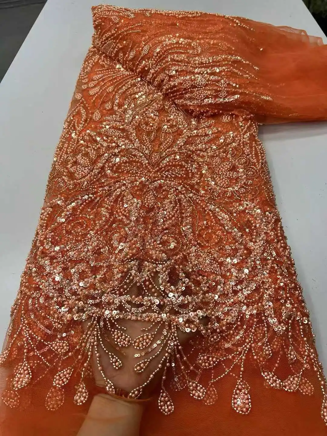 Exquisite Unique Luxury High-end New Fashion Design Fabric Handmade Embroidery Net Lace Beads For Making Women Wedding Dress
Exquisite Unique Luxury High-end New Fashion Design Fabric Handmade Embroidery Net Lace Beads For Making Women Wedding Dress
