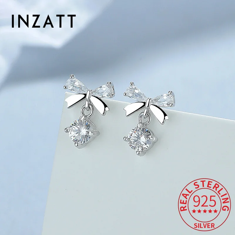 INZATT Real 925 Sterling Silver Zircon Bowknot Sutd Earrings for Women Classic Fine Jewelry Light Luxury Accessories
INZATT Real 925 Sterling Silver Zircon Bowknot Sutd Earrings for Women Classic Fine Jewelry Light Luxury Accessories