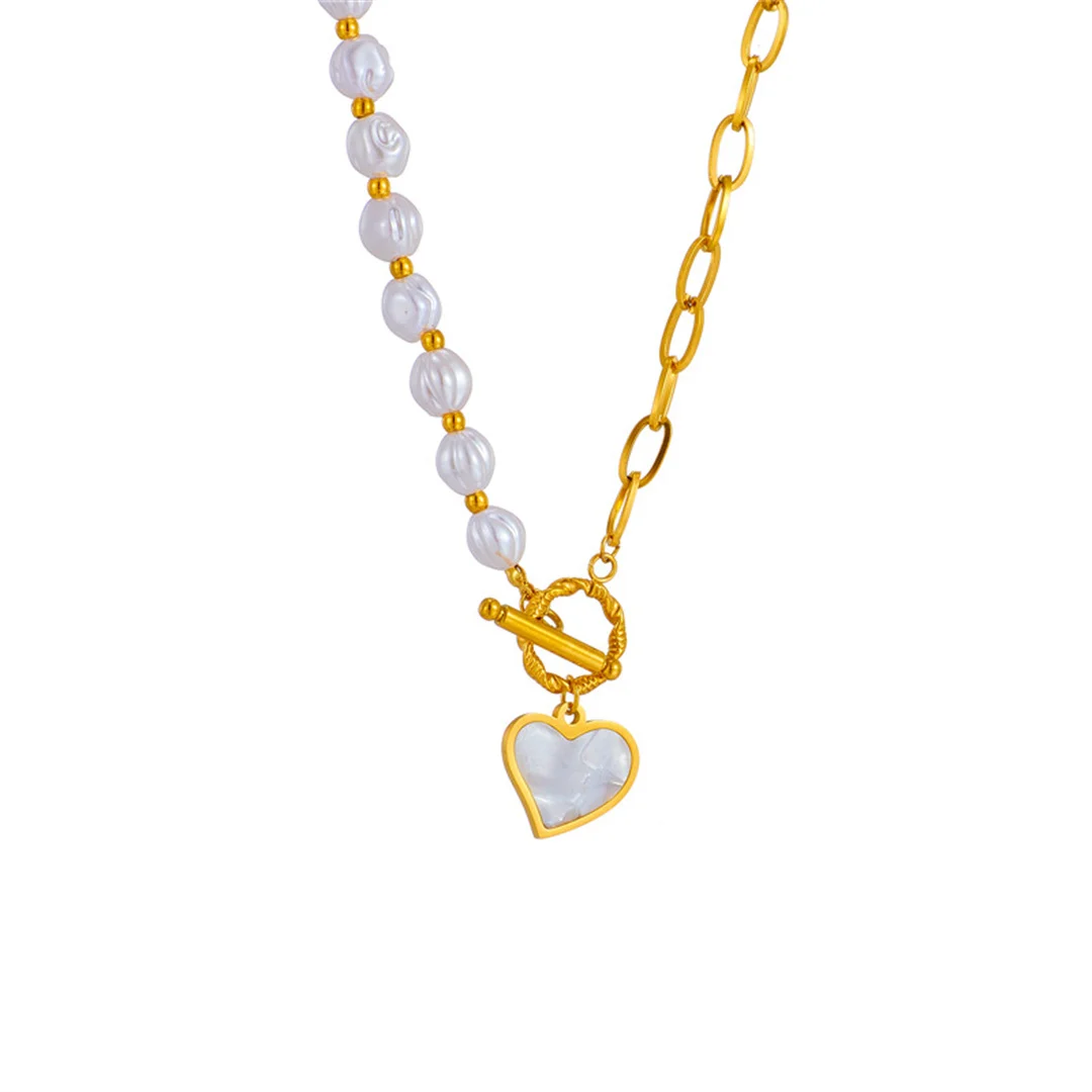 Vintage Love Heart Pendant Female Gold Color Stainless Steel Simulated Pearl Paperclip Chain Choker Necklace for Women Jewelry
Vintage Love Heart Pendant Female Gold Color Stainless Steel Simulated Pearl Paperclip Chain Choker Necklace for Women Jewelry