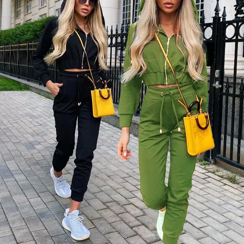 Women Tracksuit Two Pieces Set Hooded Long Sleeve Zipper Solid Color Sweatshirts Drawstring Sports Hoodies Pencil Pants
Women Tracksuit Two Pieces Set Hooded Long Sleeve Zipper Solid Color Sweatshirts Drawstring Sports Hoodies Pencil Pants