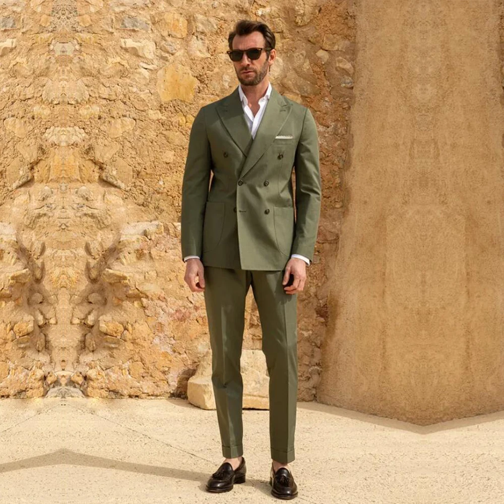 Classic Men's Suits Slim Fit Double Breasted Jacket Pants 2 Pieces Groom Tuxedos Custom Made Male Business Party Blazer Sets
Classic Men's Suits Slim Fit Double Breasted Jacket Pants 2 Pieces Groom Tuxedos Custom Made Male Business Party Blazer Sets