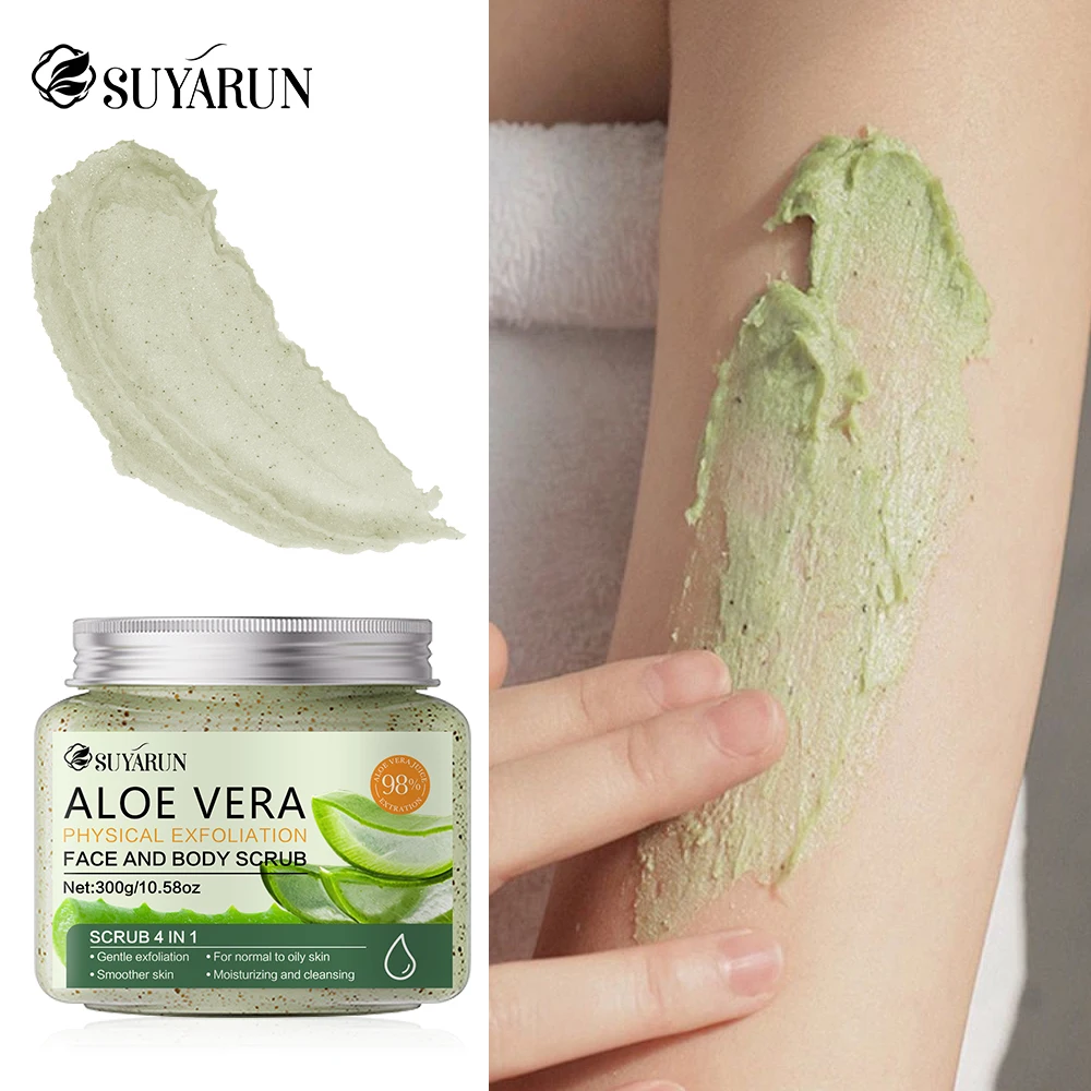 SUYARUN Natural Aloe Vera Exfoliating Scrub for Face & Body - Moisturizing Organic Formula, Gentle Skin Renewal 300g.
SUYARUN Natural Aloe Vera Exfoliating Scrub for Face & Body - Moisturizing Organic Formula, Gentle Skin Renewal 300g.