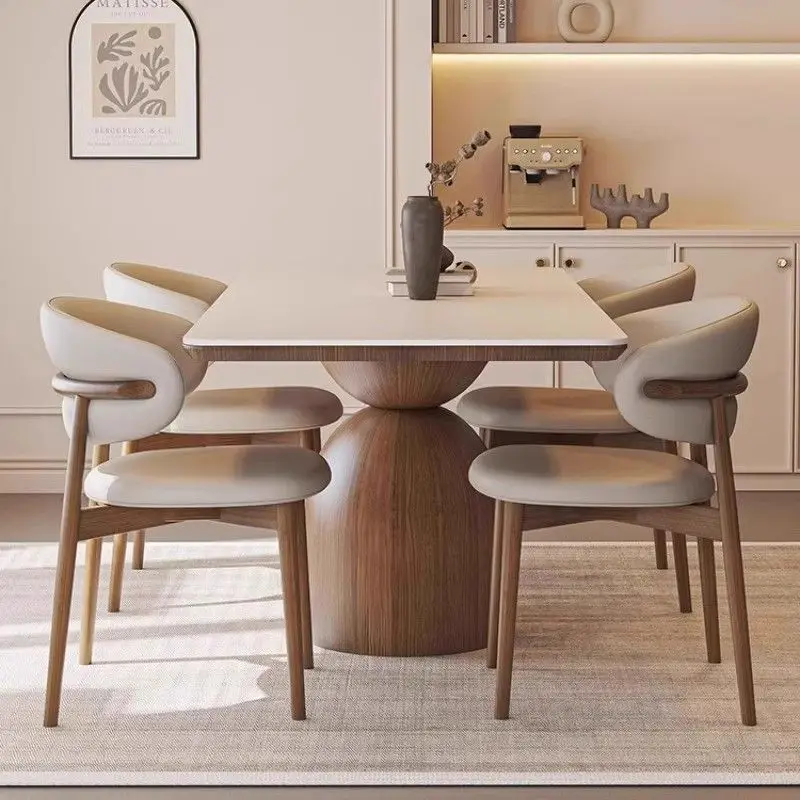 Nordic rock slab dining table and chair combination modern simple home, solid wood dining table
Nordic rock slab dining table and chair combination modern simple home, solid wood dining table