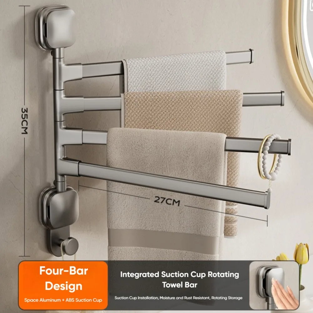 Новая вешалка для полотенец на присоске, алюминиевый держатель для полотенец 2/3/4/5 стержней, вращающийся настенный вешалка для полотенец, кухня, ванная комната
Новая вешалка для полотенец на присоске, алюминиевый держатель для полотенец 2/3/4/5 стержней, вращающийся настенный вешалка для полотенец, кухня, ванная комната