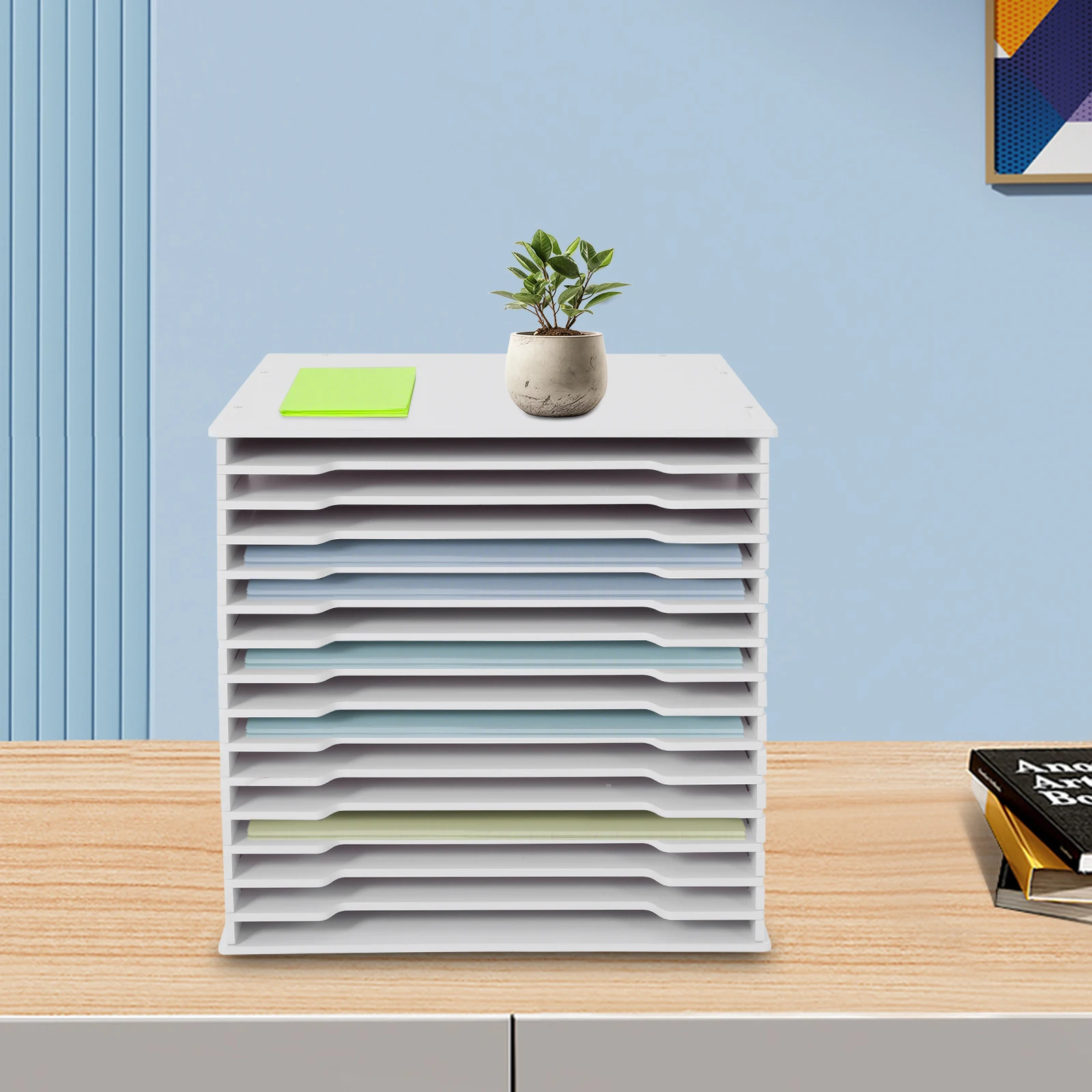13*12*13in Sturdy&Durable Desktop Document Organizer 15 Slots File Storage Cabinet with Handles
13*12*13in Sturdy&Durable Desktop Document Organizer 15 Slots File Storage Cabinet with Handles