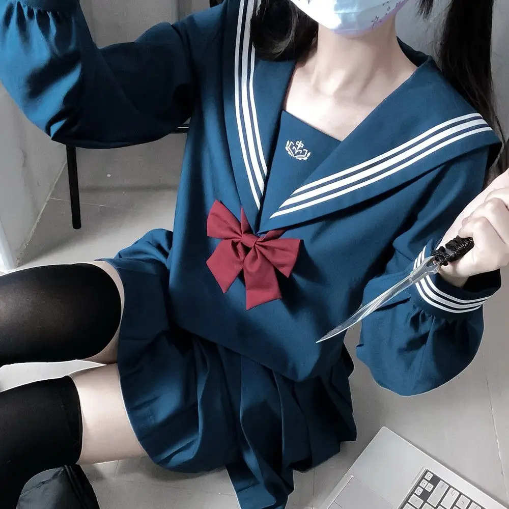 Japan Genuine School Uniform Girls Plus Size Blue Jk Suit Red Tie Basic Sailor Uniform Women Long Sleeve Suit
Japan Genuine School Uniform Girls Plus Size Blue Jk Suit Red Tie Basic Sailor Uniform Women Long Sleeve Suit