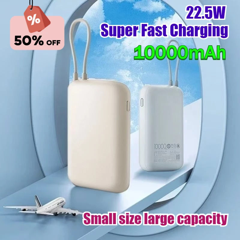 22.5W 10000mAh Pocket-sized Portable Power Bank with Built-in Charging Cable
22.5W 10000mAh Pocket-sized Portable Power Bank with Built-in Charging Cable
