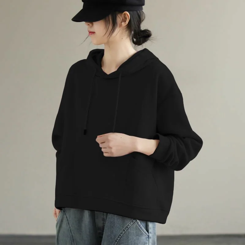 Solid Color Pullover Long Sleeve Long Sleeve Hooded Sweatshirt for Women with Pockets Solid Color Loose and Versatile Top
Solid Color Pullover Long Sleeve Long Sleeve Hooded Sweatshirt for Women with Pockets Solid Color Loose and Versatile Top