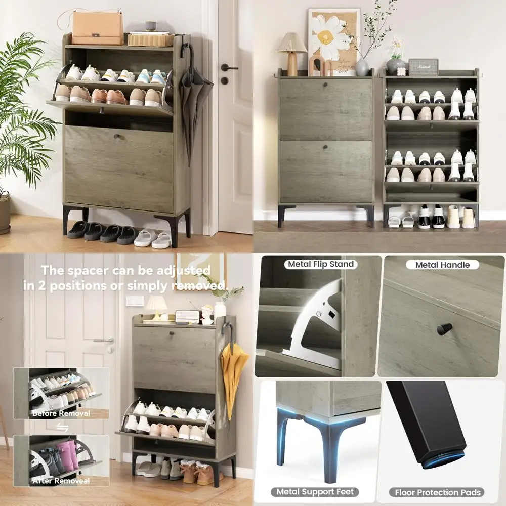 Farmhouse Style Shoe Storage Cabinet with 2 Drawers, Slim Narrow Rack for Entryway
Farmhouse Style Shoe Storage Cabinet with 2 Drawers, Slim Narrow Rack for Entryway