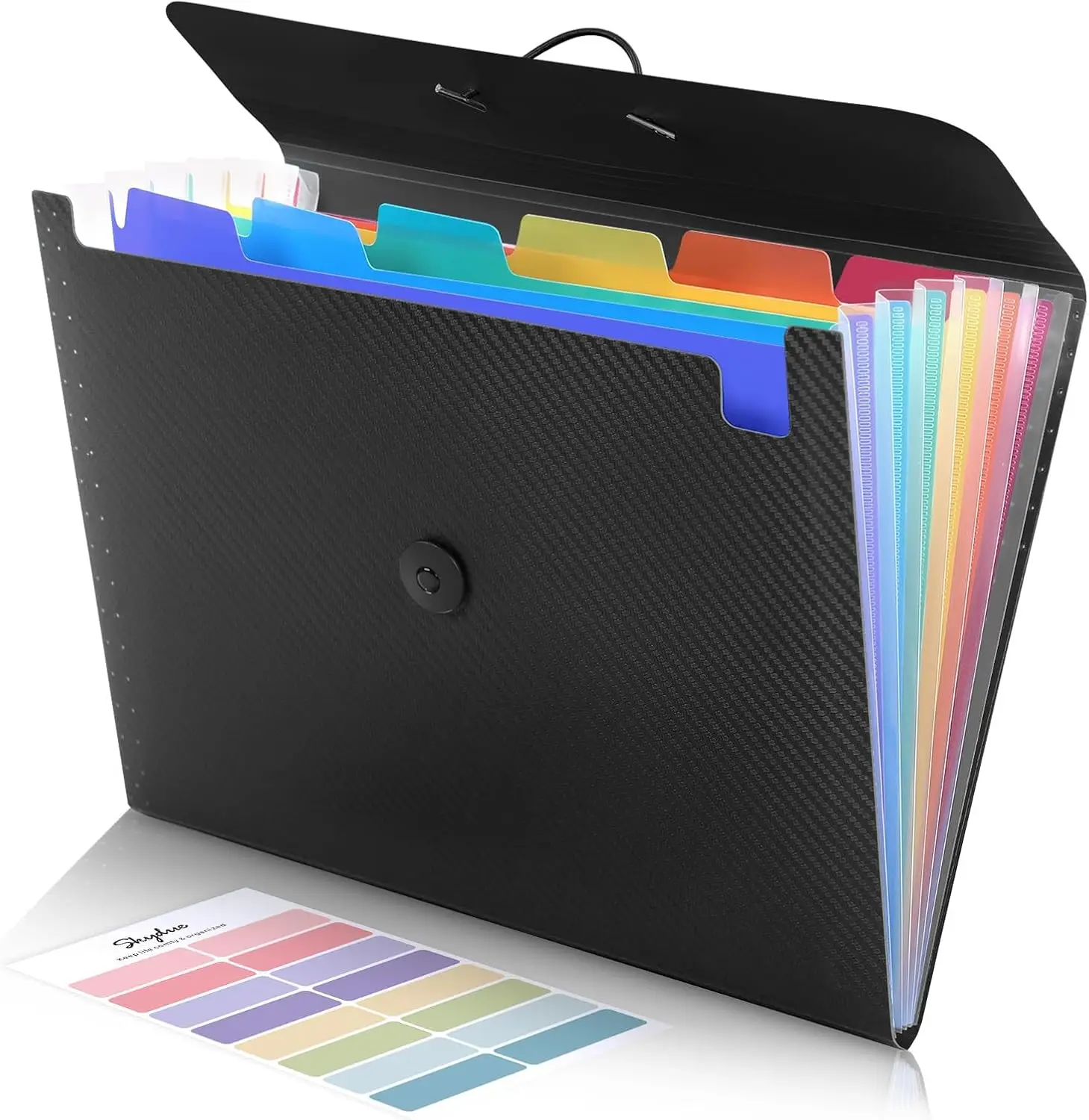 Expanding File Folder with 7 Pockets for Letter A4 Size, Portable Accordion Organizer for Receipts Bills Documents, Black
Expanding File Folder with 7 Pockets for Letter A4 Size, Portable Accordion Organizer for Receipts Bills Documents, Black