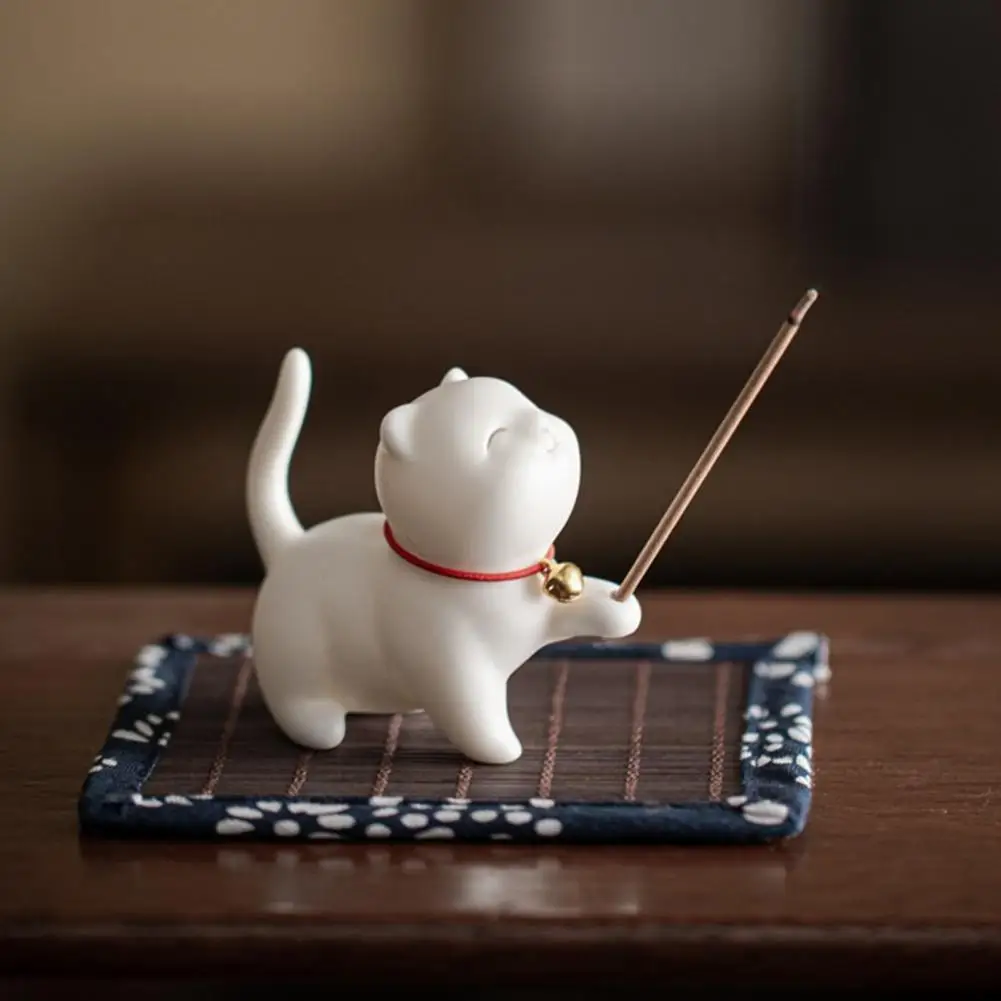 Ceramic Incense Stick Holder Cat Shape Adorable Sandalwood Incense Burner Incense Holder Table Craft Ornaments Decoration
Ceramic Incense Stick Holder Cat Shape Adorable Sandalwood Incense Burner Incense Holder Table Craft Ornaments Decoration