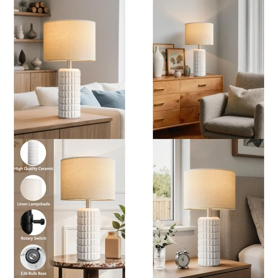 23" Modern Ceramic Table Lamps - Table Lamps for Living Room, Farmhouse Bedside Night Stands Lamp for Bedroom, White Boho Night
23" Modern Ceramic Table Lamps - Table Lamps for Living Room, Farmhouse Bedside Night Stands Lamp for Bedroom, White Boho Night