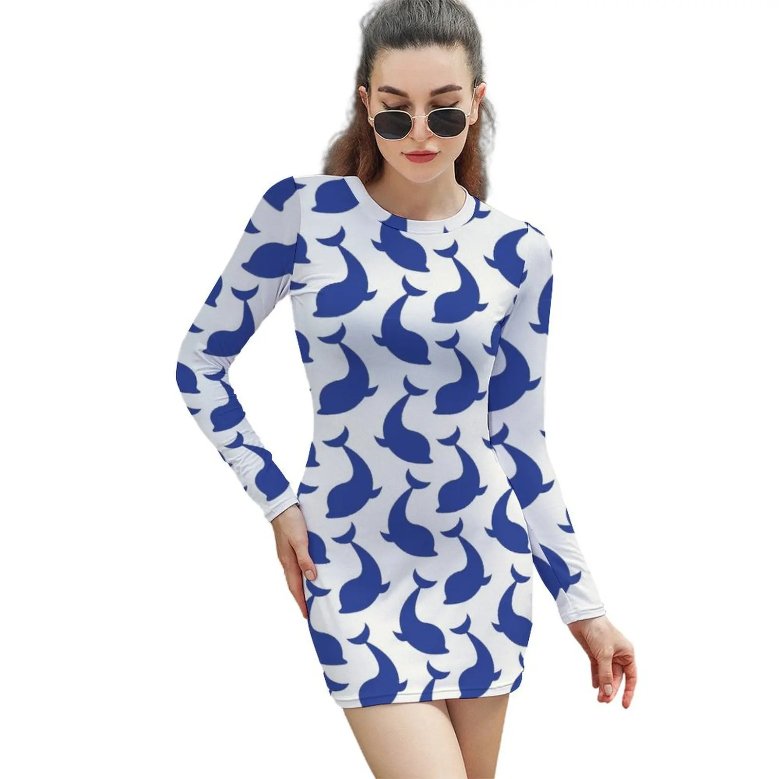 Blue Dolphin Pattern Long-Sleeved Sheath Dress Dresses for wedding party summer dresses women 2024
Blue Dolphin Pattern Long-Sleeved Sheath Dress Dresses for wedding party summer dresses women 2024