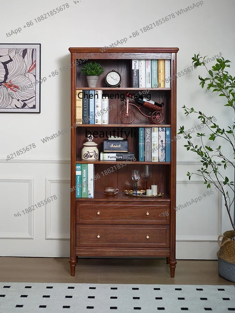 French retro solid wood bookcase side cabinet living room, bookcase floor, display cabinet
French retro solid wood bookcase side cabinet living room, bookcase floor, display cabinet