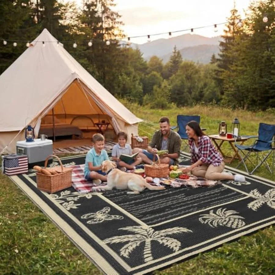 Outdoor Rug 9x12 Patio Waterproof Reversible Tropical Plants Design Plastic Straw Mat Black Coffee Color for Camping RV Deck Ba
Outdoor Rug 9x12 Patio Waterproof Reversible Tropical Plants Design Plastic Straw Mat Black Coffee Color for Camping RV Deck Ba