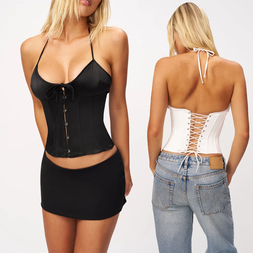 Guz Satin Fishbone Corset with V-Neck Design, Adjustable Back Straps, Slimming and Stylish Corset, Waist-Cinching Strap for a Slimming Effect, Sexy Outerwear Tank Top
Guz Satin Fishbone Corset with V-Neck Design, Adjustable Back Straps, Slimming and Stylish Corset, Waist-Cinching Strap for a Slimming Effect, Sexy Outerwear Tank Top