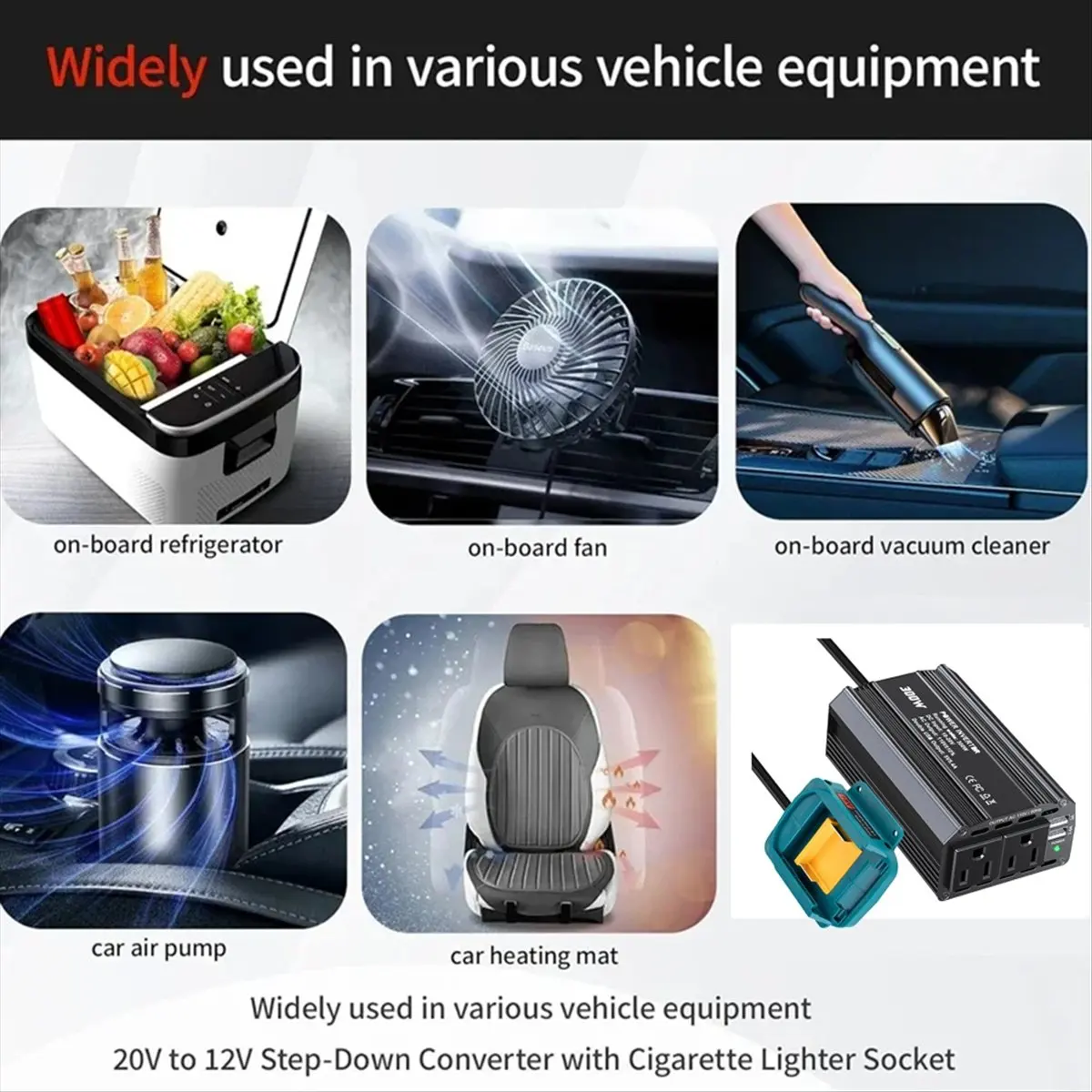 TCE 300W Car Power Inverter for 18V Li-Ion Battery Outdoor Inverter AC110V/DC20V Power Station Generator
TCE 300W Car Power Inverter for 18V Li-Ion Battery Outdoor Inverter AC110V/DC20V Power Station Generator