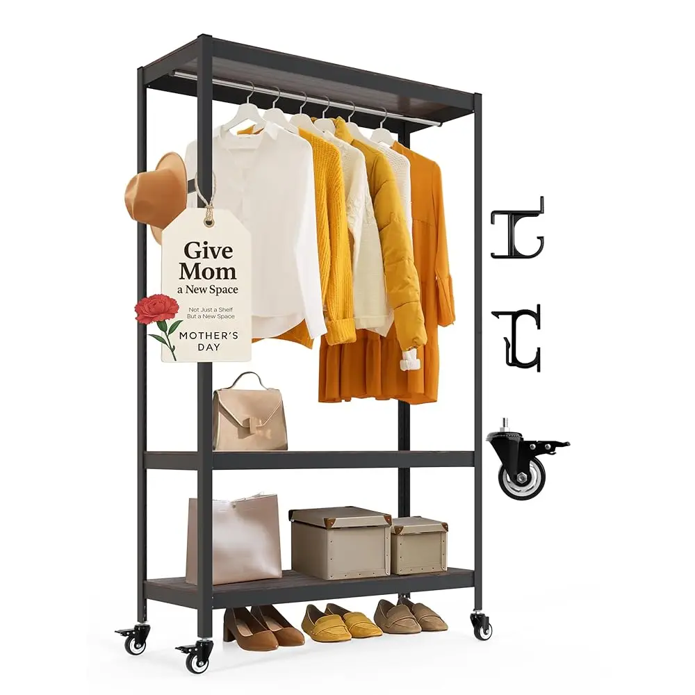 Heavy Duty Boltl Rolling Garment Ra With Wheels Shelf Adjustable Metal Shelving Hanging Clothes Storage Portable Wardrobe
Heavy Duty Boltl Rolling Garment Ra With Wheels Shelf Adjustable Metal Shelving Hanging Clothes Storage Portable Wardrobe